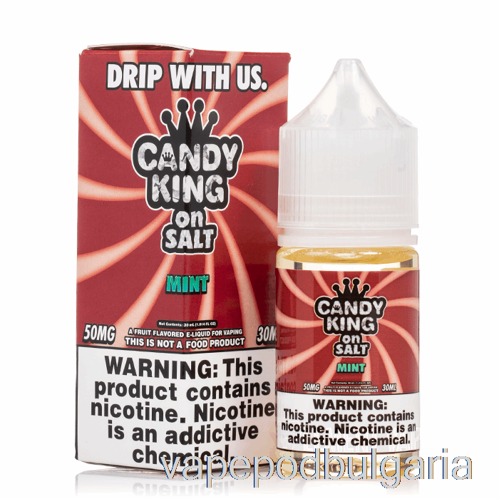 Vape 10000 Дръпки Mint - Candy King Salts - 30ml 50mg